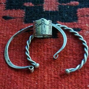 Vintage Sterling Silver Cuff Bracelets and Ring
